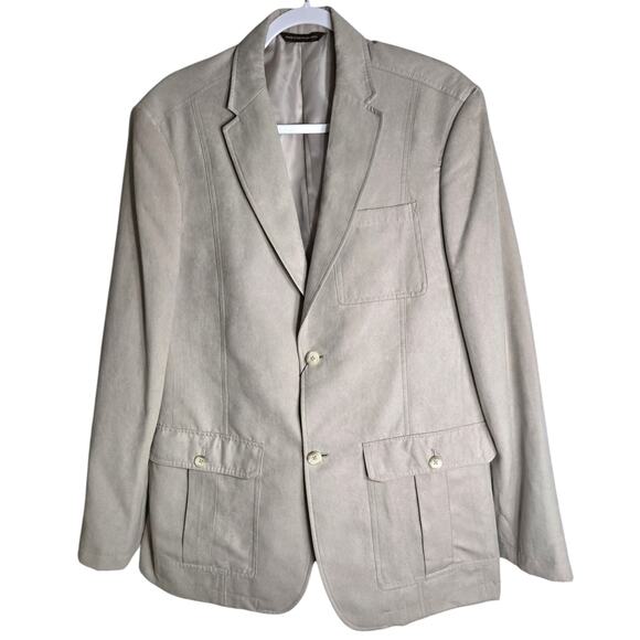 Perry Ellis Mens Faux Suede Sport Coat size 42R Holiday Fall Winter Business - Picture 1 of 15